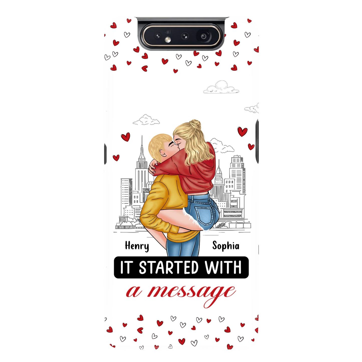 Custom Personalized Couple Phone Case For iPhone/ Samsung - Gift Idea For Couple - It Started With A Message