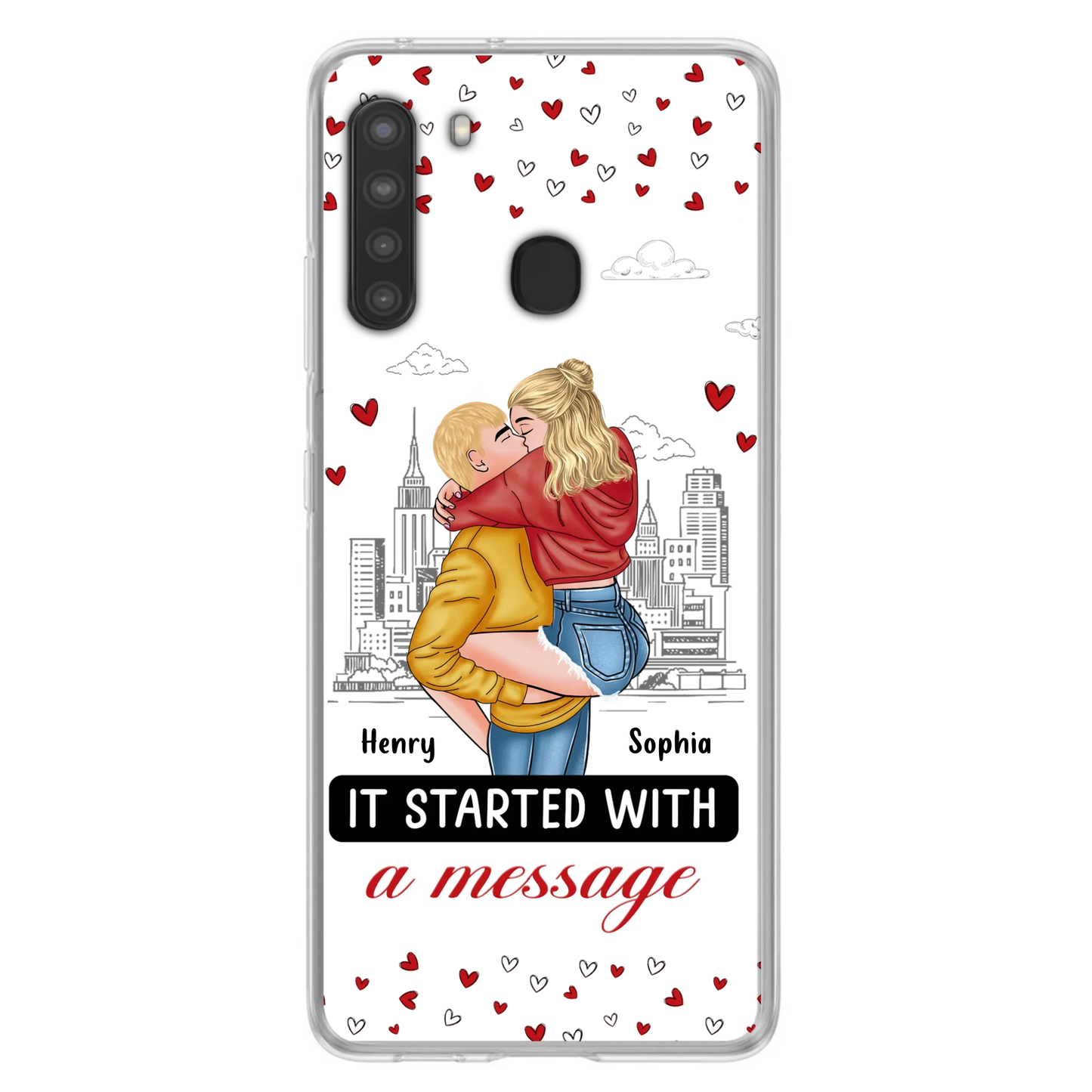 Custom Personalized Couple Phone Case For iPhone/ Samsung - Gift Idea For Couple - It Started With A Message