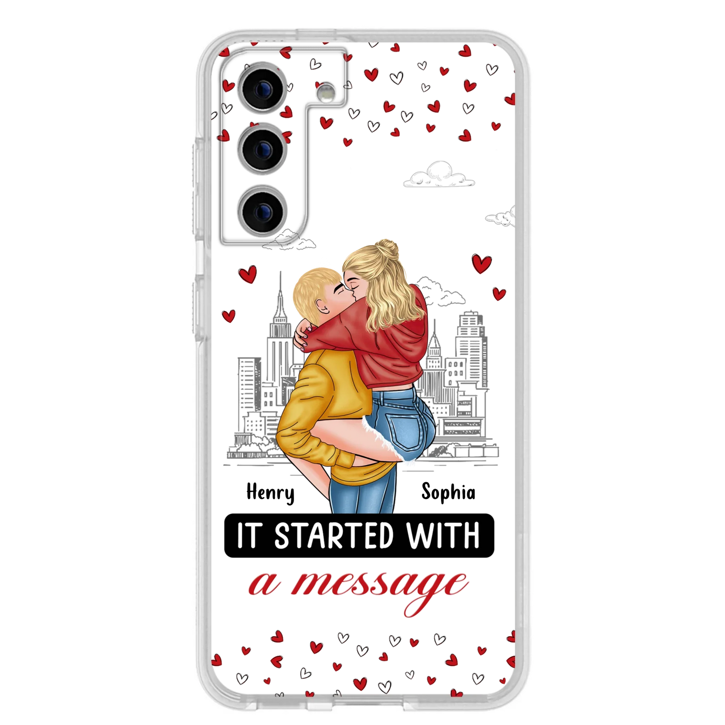 Custom Personalized Couple Phone Case For iPhone/ Samsung - Gift Idea For Couple - It Started With A Message