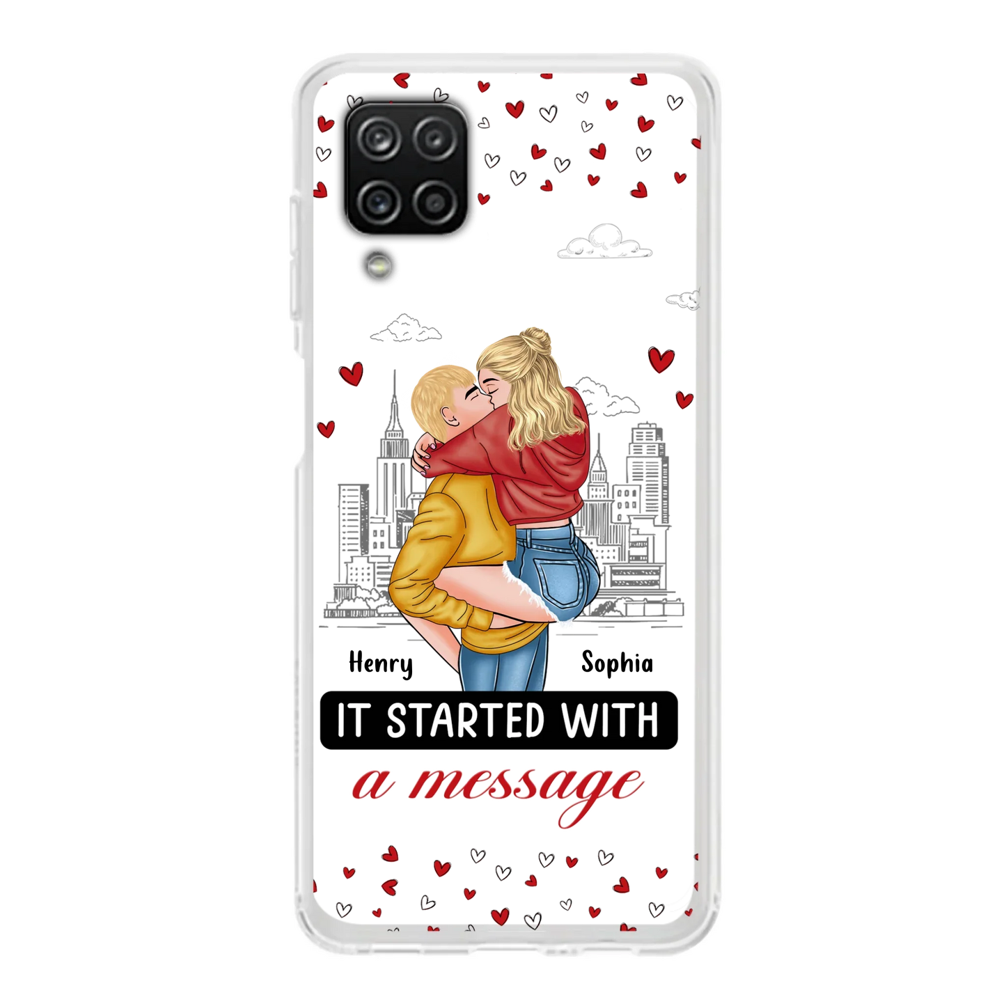 Custom Personalized Couple Phone Case For iPhone/ Samsung - Gift Idea For Couple - It Started With A Message