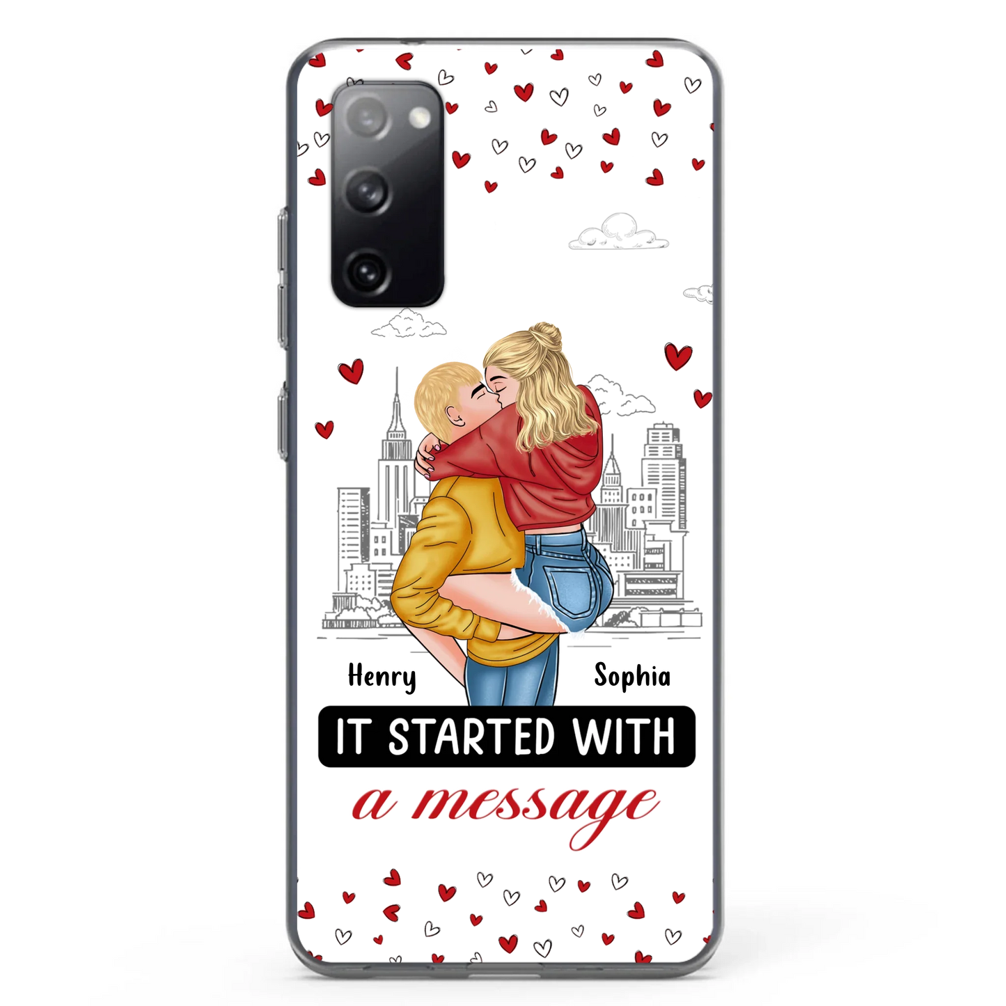 Custom Personalized Couple Phone Case For iPhone/ Samsung - Gift Idea For Couple - It Started With A Message