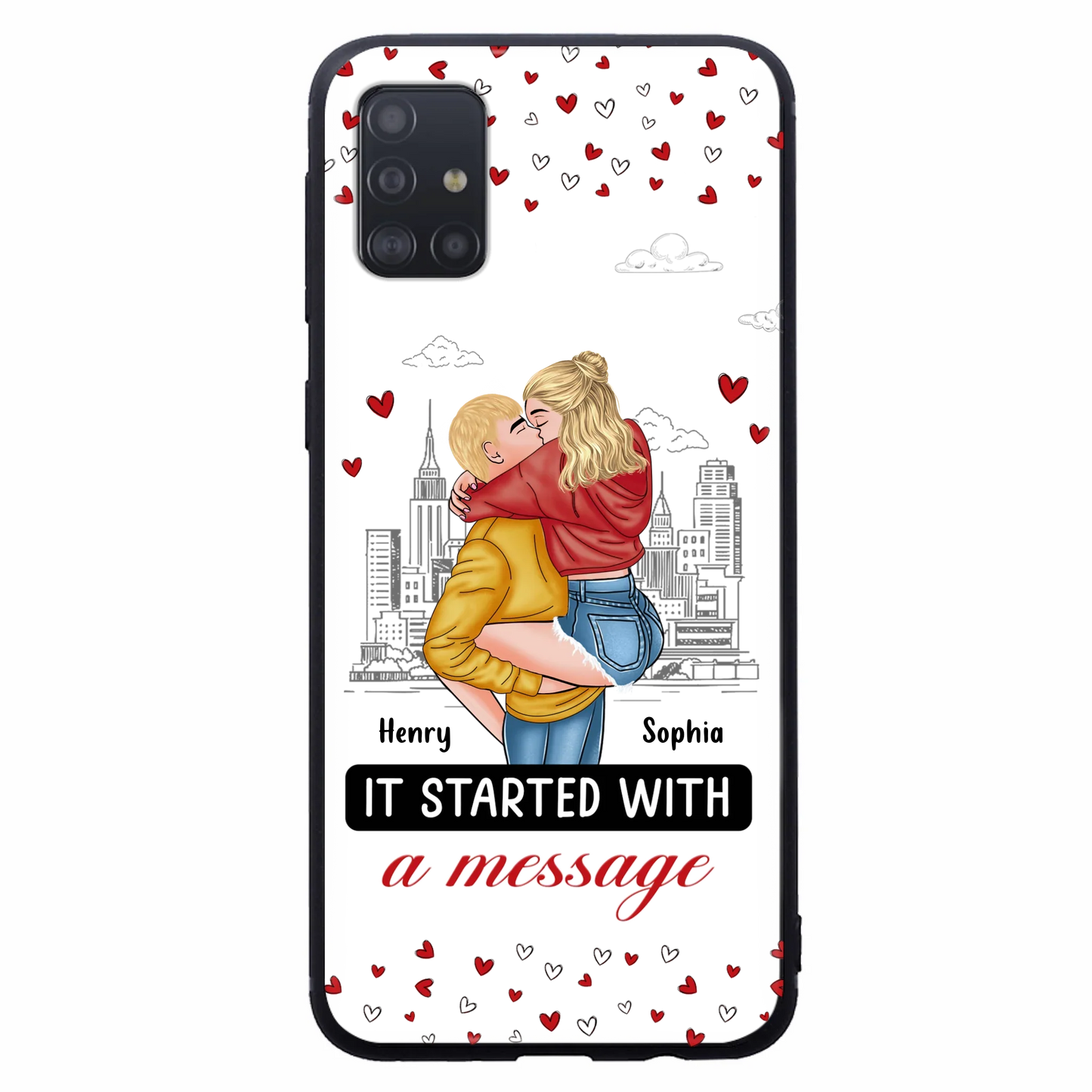 Custom Personalized Couple Phone Case For iPhone/ Samsung - Gift Idea For Couple - It Started With A Message