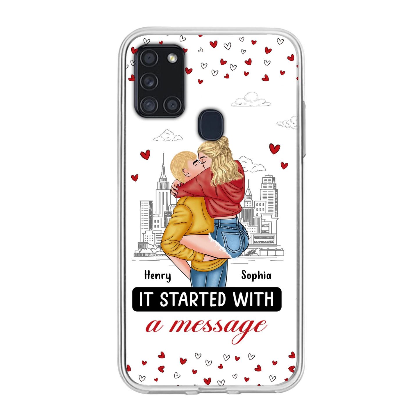 Custom Personalized Couple Phone Case For iPhone/ Samsung - Gift Idea For Couple - It Started With A Message
