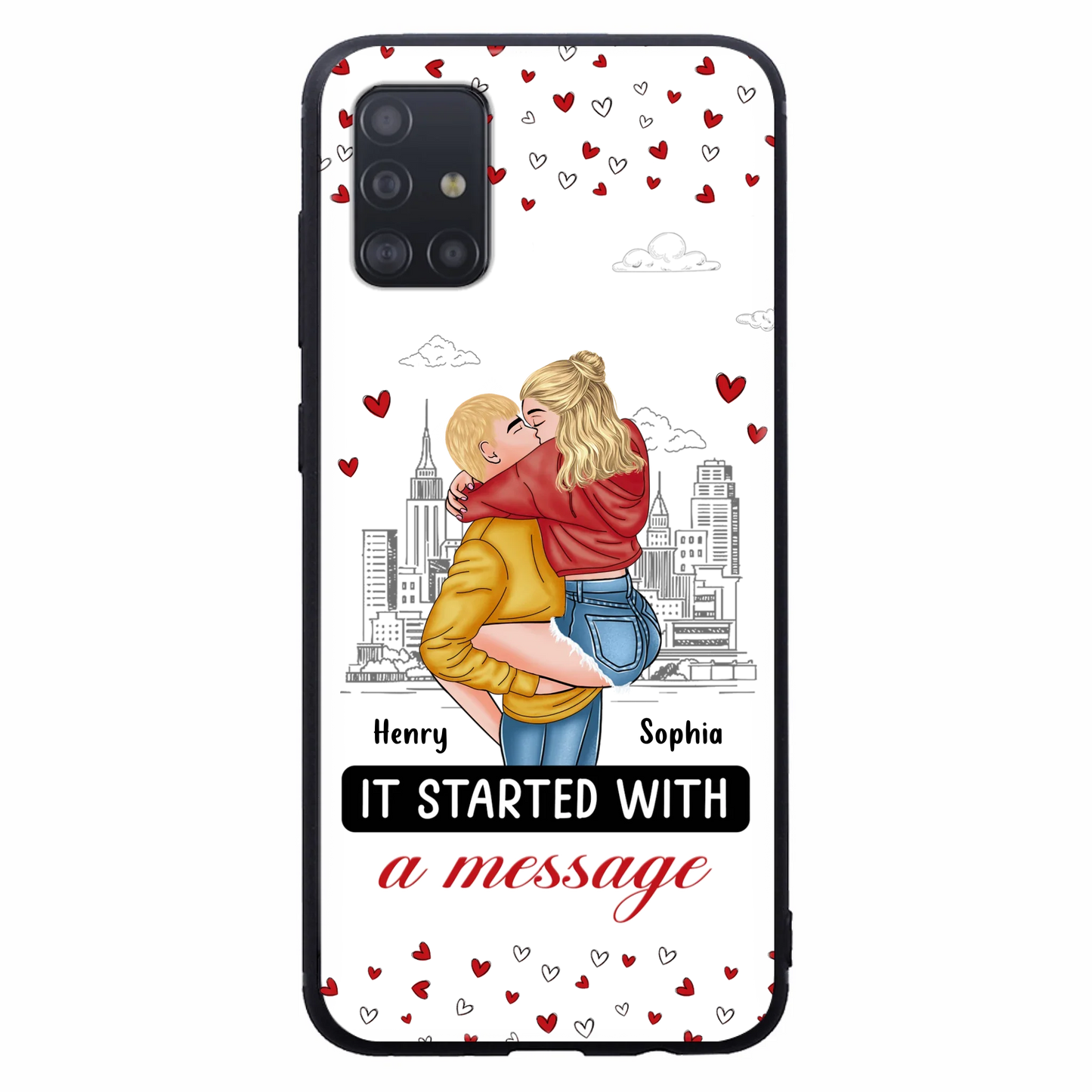 Custom Personalized Couple Phone Case For iPhone/ Samsung - Gift Idea For Couple - It Started With A Message