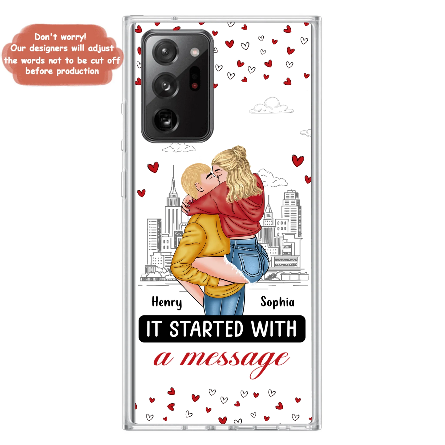 Custom Personalized Couple Phone Case For iPhone/ Samsung - Gift Idea For Couple - It Started With A Message