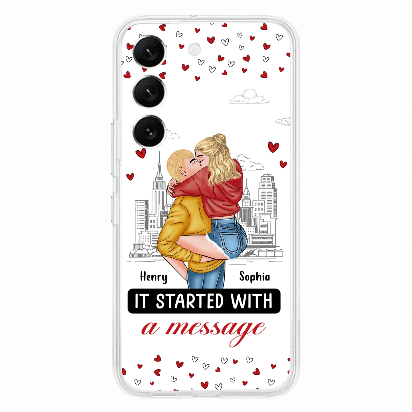 Custom Personalized Couple Phone Case For iPhone/ Samsung - Gift Idea For Couple - It Started With A Message