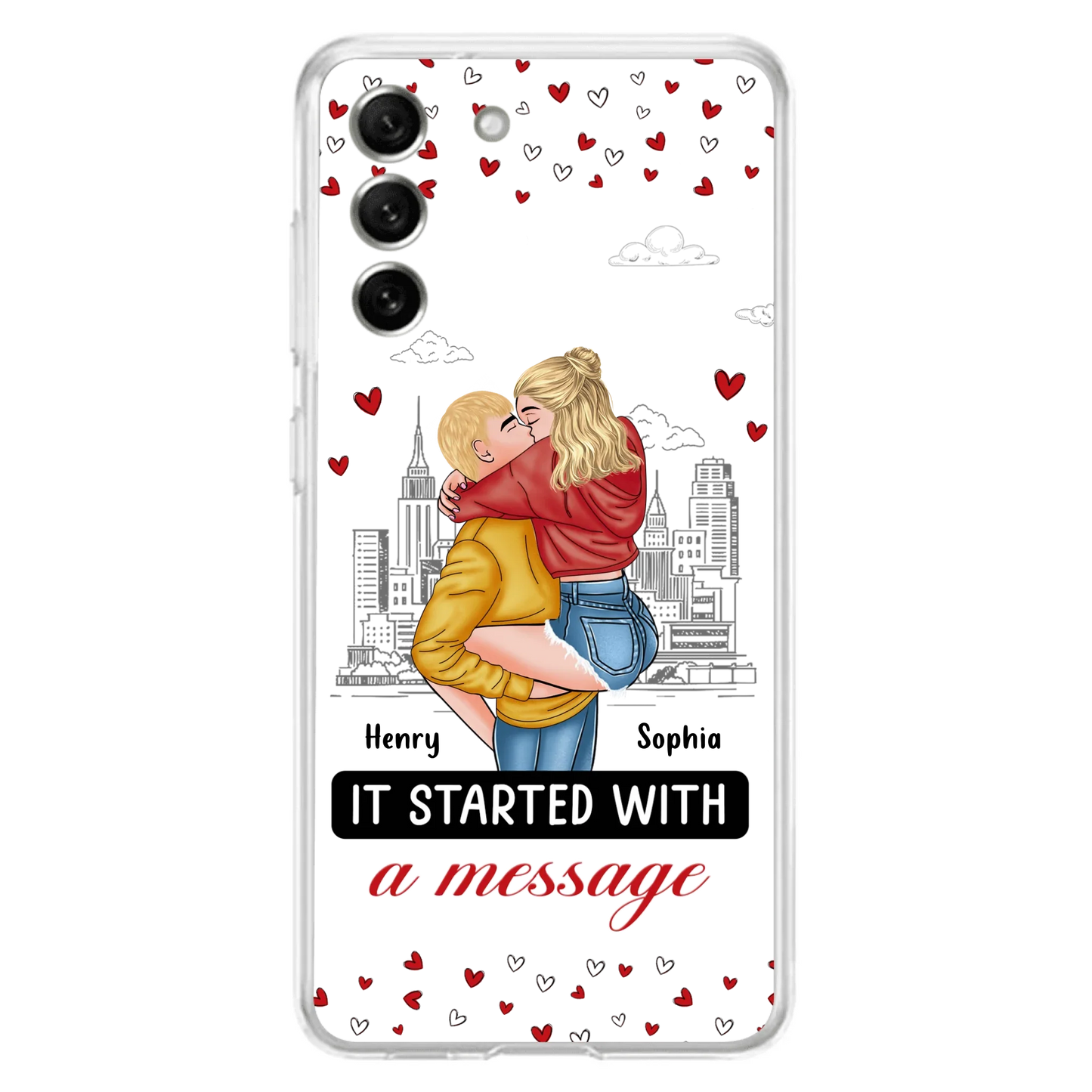 Custom Personalized Couple Phone Case For iPhone/ Samsung - Gift Idea For Couple - It Started With A Message