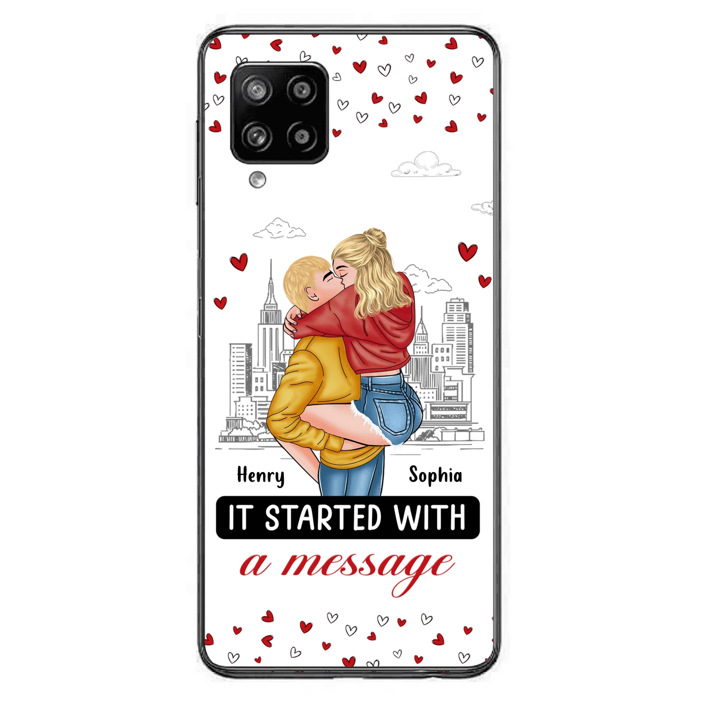 Custom Personalized Couple Phone Case For iPhone/ Samsung - Gift Idea For Couple - It Started With A Message