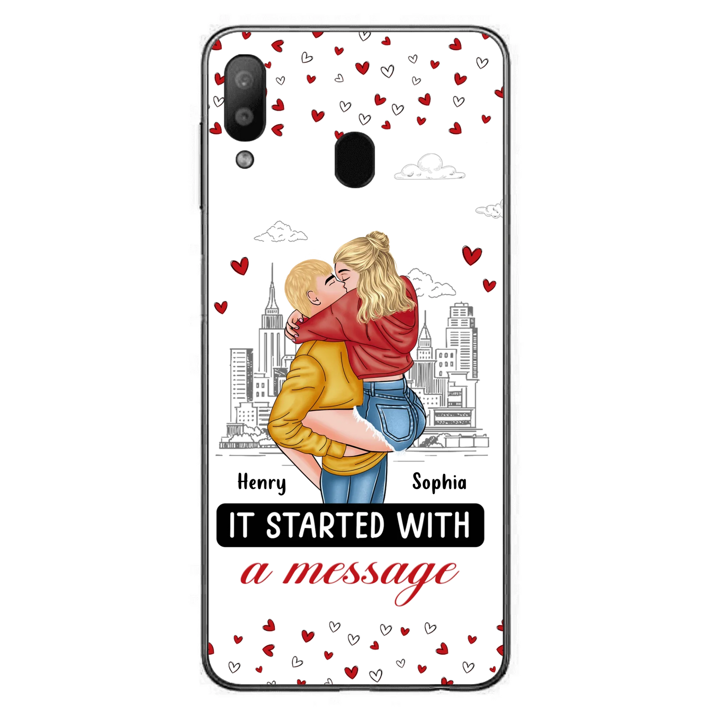 Custom Personalized Couple Phone Case For iPhone/ Samsung - Gift Idea For Couple - It Started With A Message