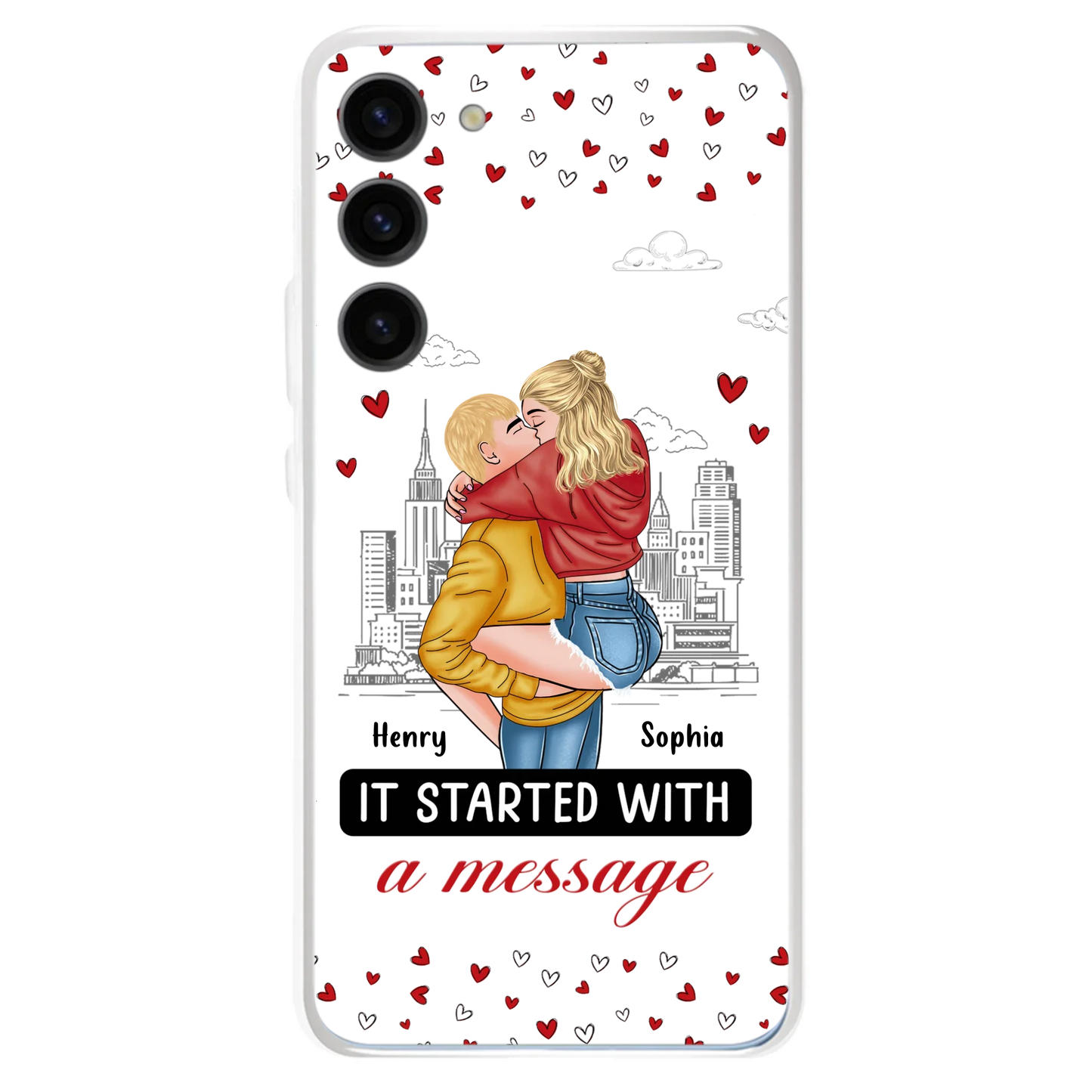 Custom Personalized Couple Phone Case For iPhone/ Samsung - Gift Idea For Couple - It Started With A Message