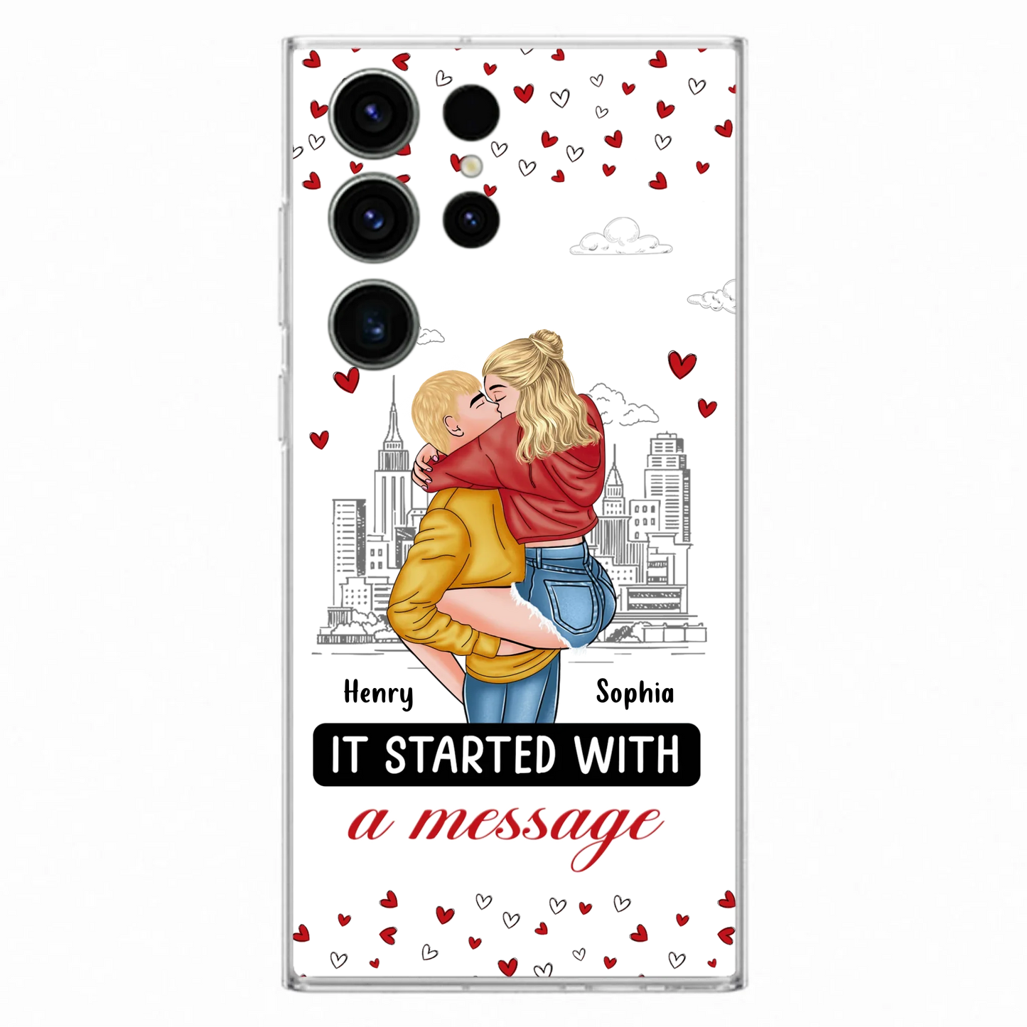 Custom Personalized Couple Phone Case For iPhone/ Samsung - Gift Idea For Couple - It Started With A Message