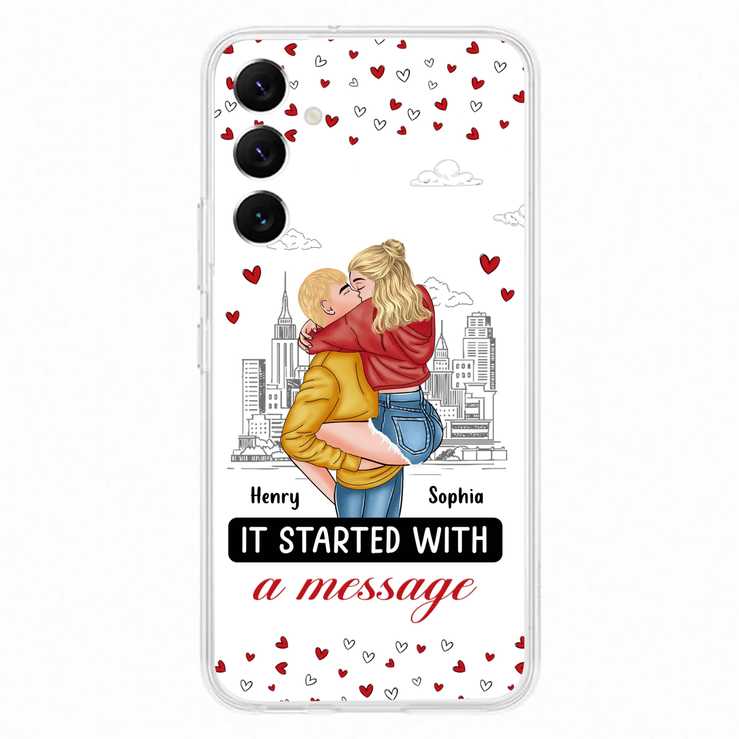 Custom Personalized Couple Phone Case For iPhone/ Samsung - Gift Idea For Couple - It Started With A Message