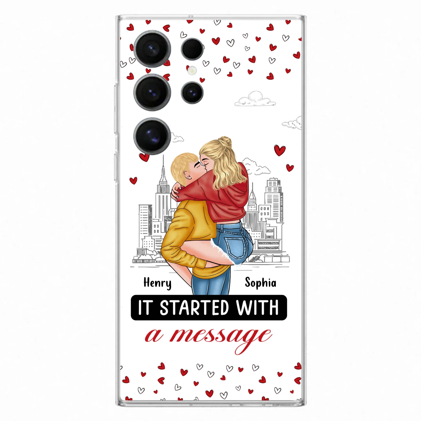 Custom Personalized Couple Phone Case For iPhone/ Samsung - Gift Idea For Couple - It Started With A Message