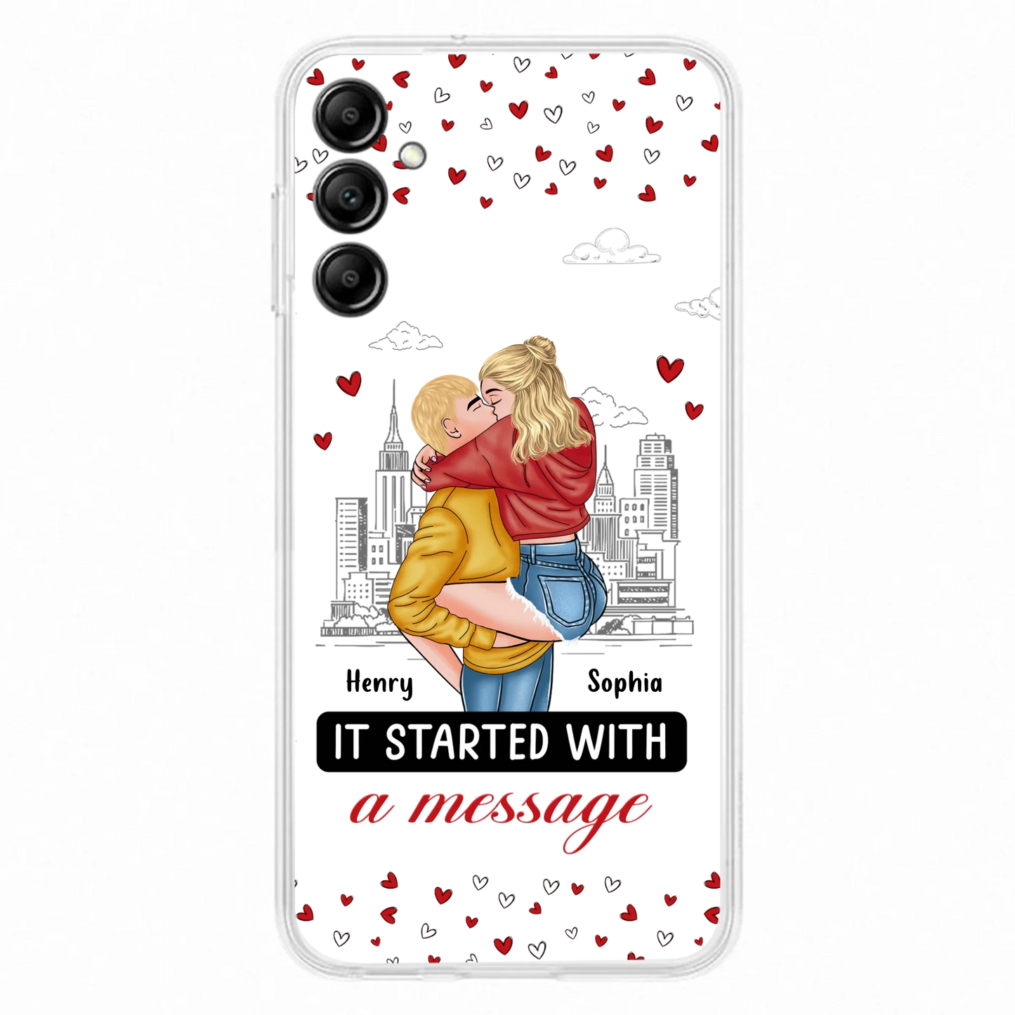 Custom Personalized Couple Phone Case For iPhone/ Samsung - Gift Idea For Couple - It Started With A Message