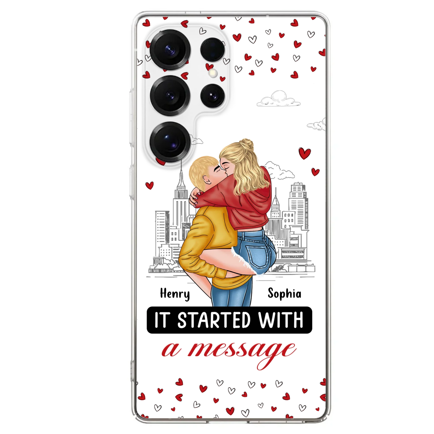 Custom Personalized Couple Phone Case For iPhone/ Samsung - Gift Idea For Couple - It Started With A Message