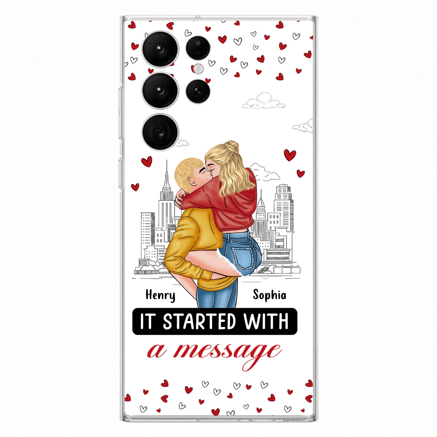 Custom Personalized Couple Phone Case For iPhone/ Samsung - Gift Idea For Couple - It Started With A Message