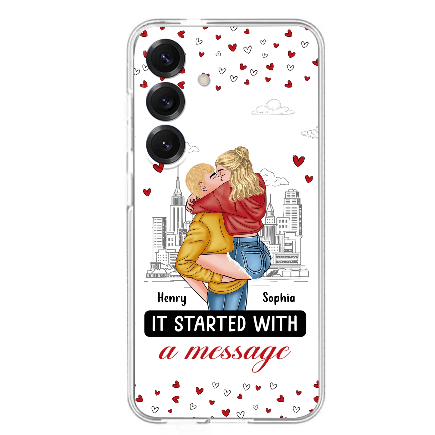 Custom Personalized Couple Phone Case For iPhone/ Samsung - Gift Idea For Couple - It Started With A Message