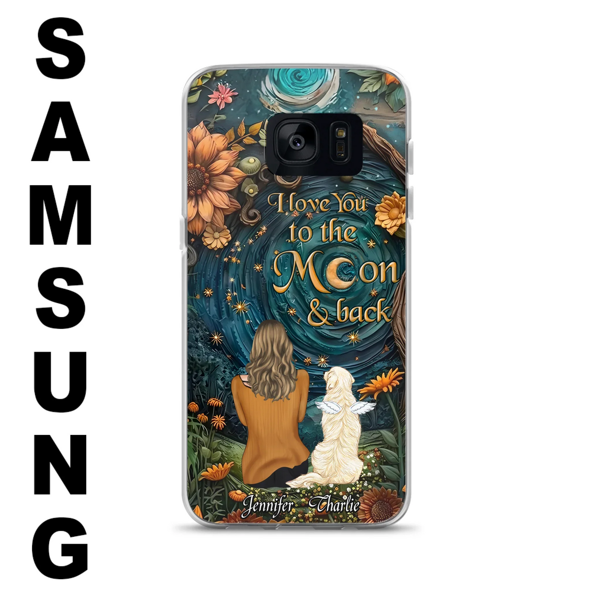 Personalized Galaxy Night Phone Case - Gift Idea For Pet Owner - Case For iPhone/Samsung - I Love You To The Moon & Back