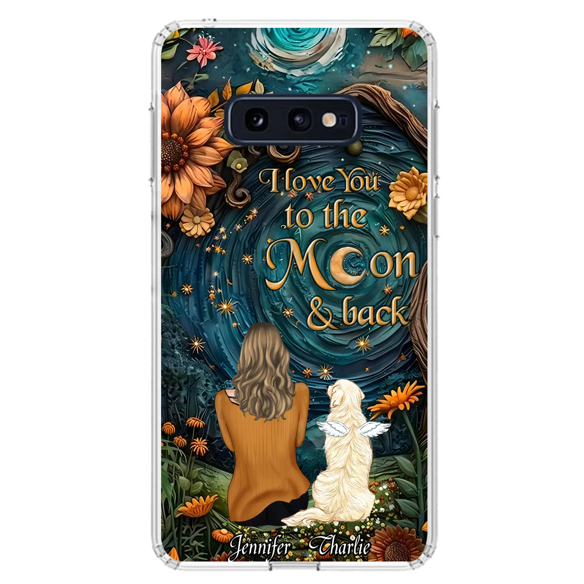 Personalized Galaxy Night Phone Case - Gift Idea For Pet Owner - Case For iPhone/Samsung - I Love You To The Moon & Back