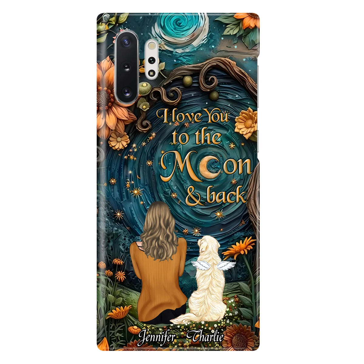 Personalized Galaxy Night Phone Case - Gift Idea For Pet Owner - Case For iPhone/Samsung - I Love You To The Moon & Back
