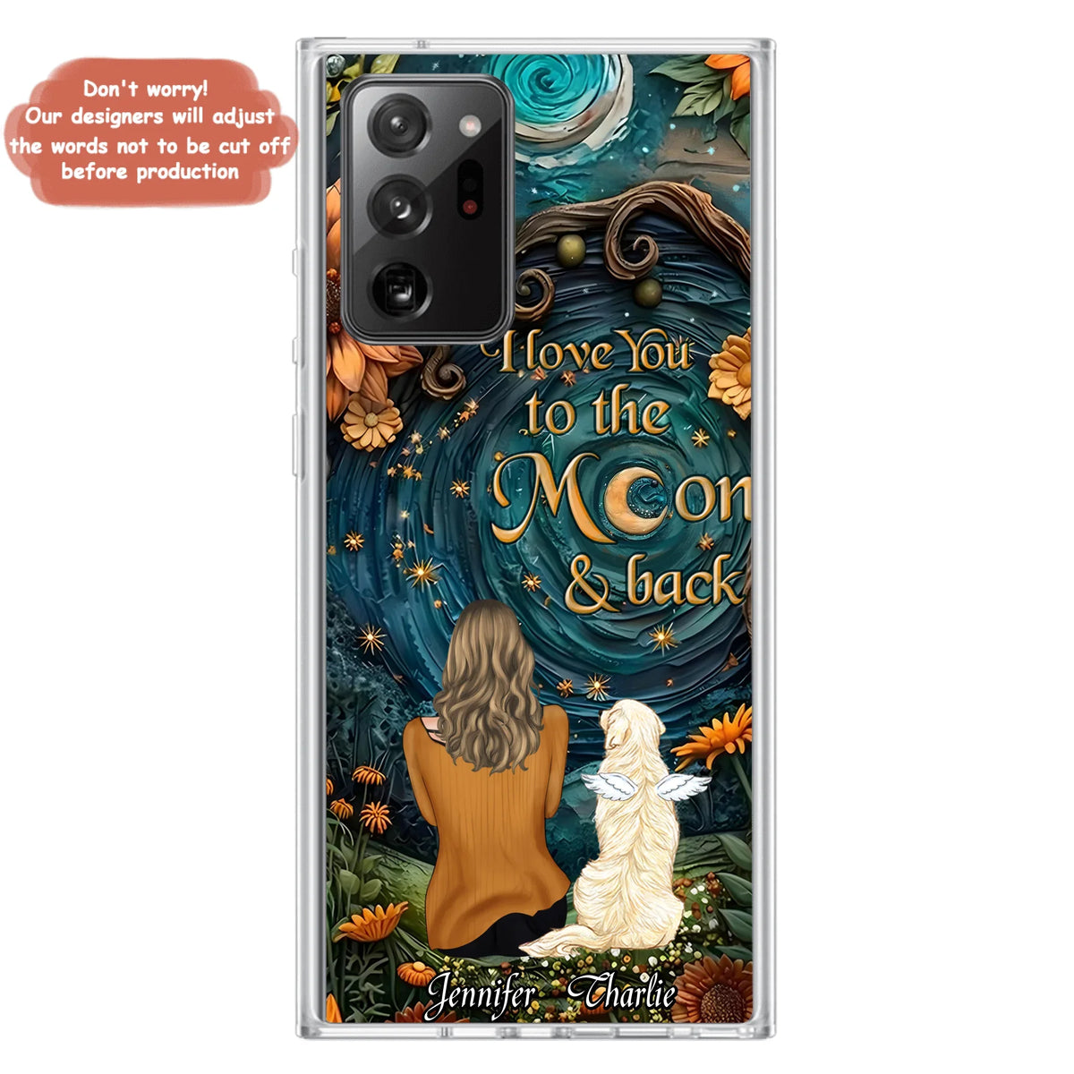 Personalized Galaxy Night Phone Case - Gift Idea For Pet Owner - Case For iPhone/Samsung - I Love You To The Moon & Back