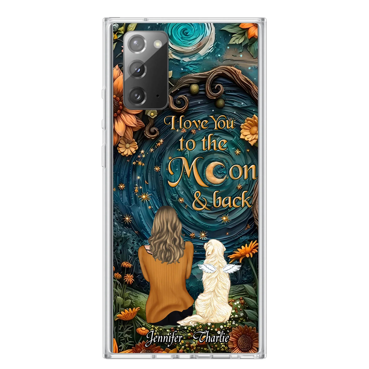 Personalized Galaxy Night Phone Case - Gift Idea For Pet Owner - Case For iPhone/Samsung - I Love You To The Moon & Back