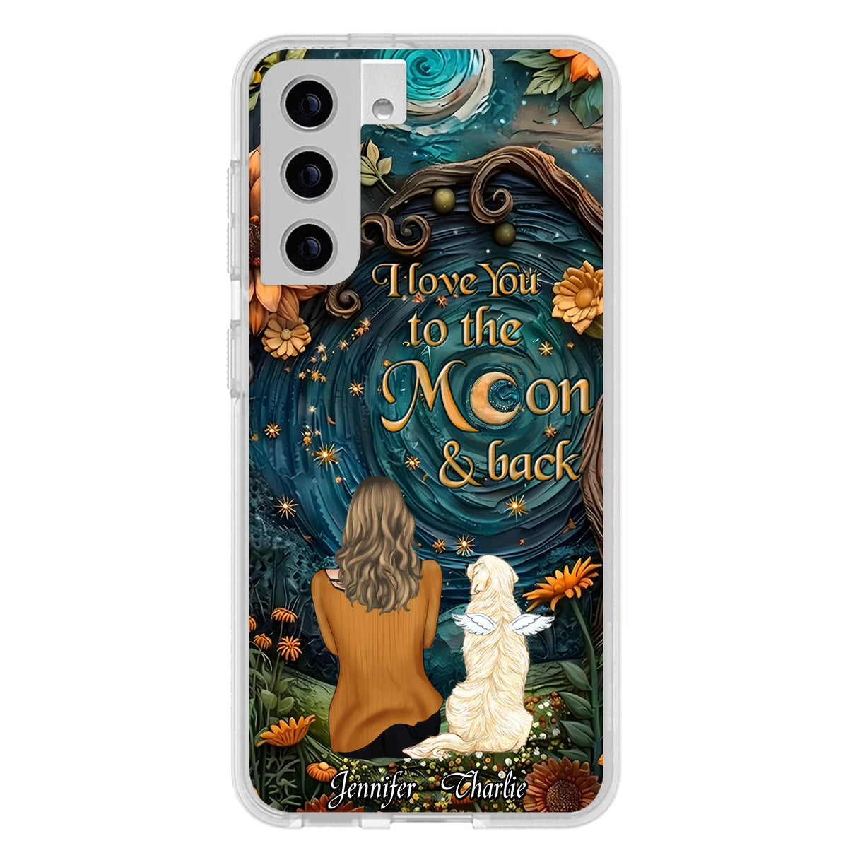 Personalized Galaxy Night Phone Case - Gift Idea For Pet Owner - Case For iPhone/Samsung - I Love You To The Moon & Back