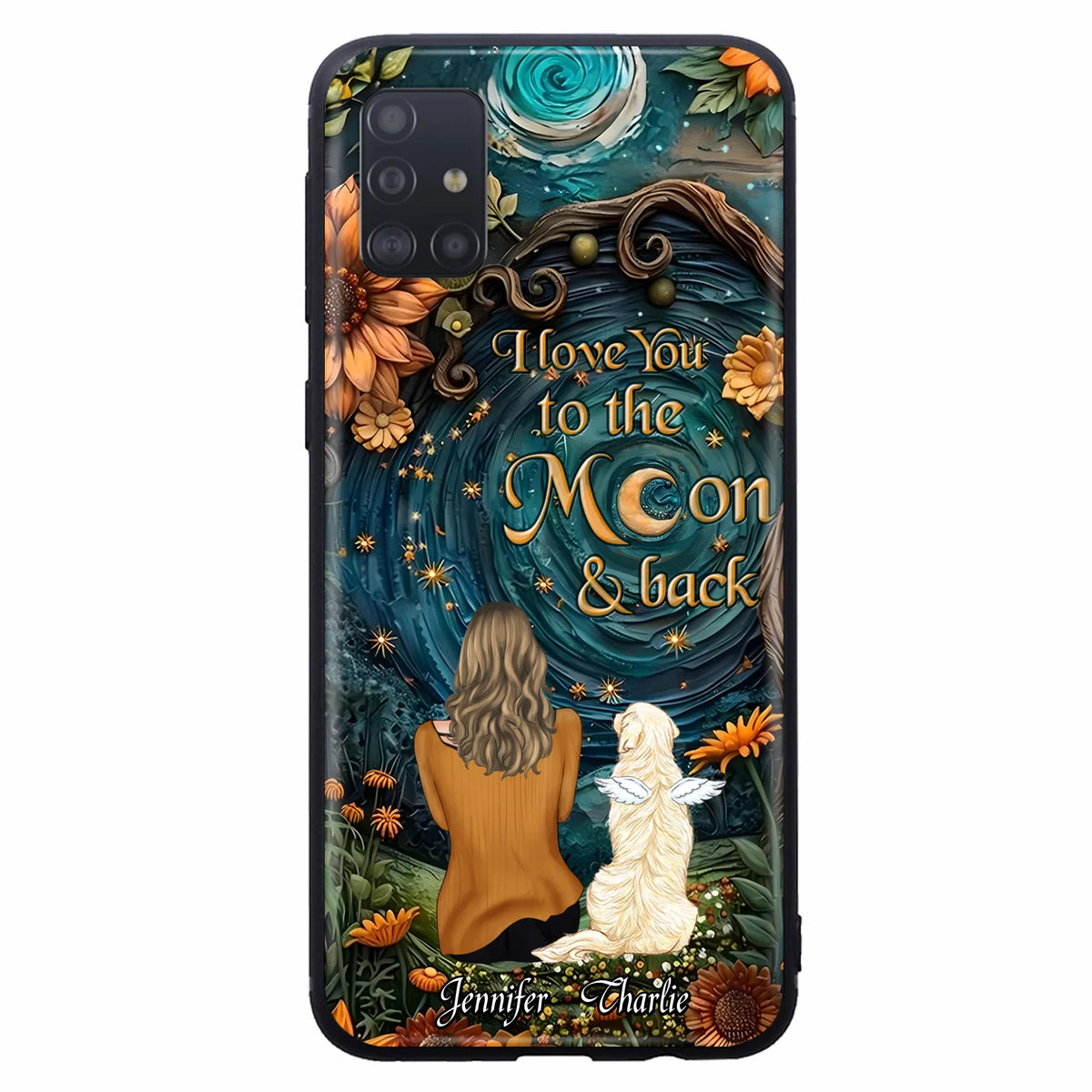 Personalized Galaxy Night Phone Case - Gift Idea For Pet Owner - Case For iPhone/Samsung - I Love You To The Moon & Back