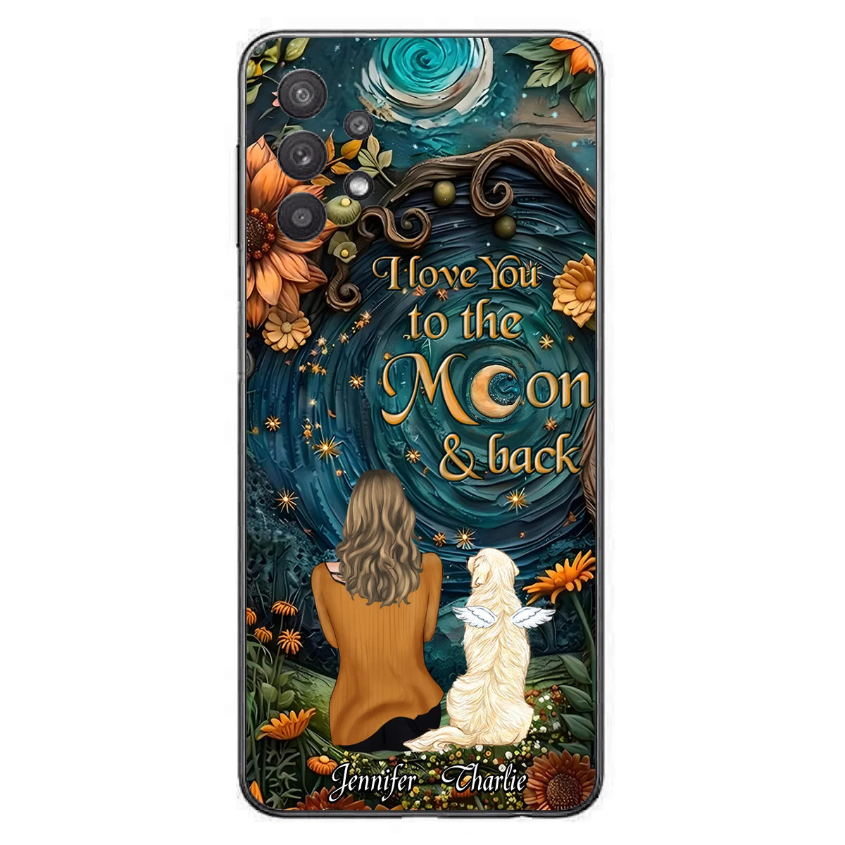 Personalized Galaxy Night Phone Case - Gift Idea For Pet Owner - Case For iPhone/Samsung - I Love You To The Moon & Back