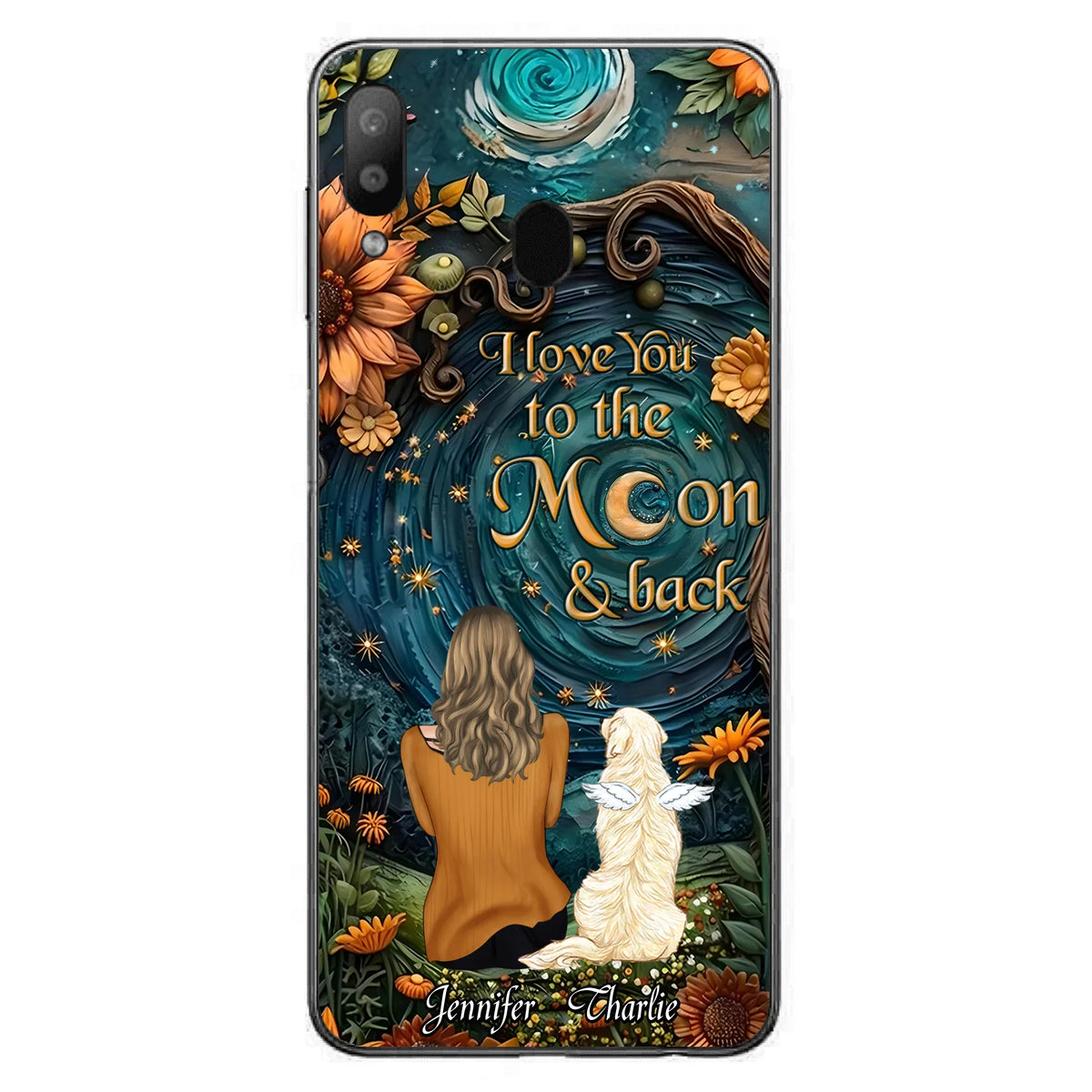Personalized Galaxy Night Phone Case - Gift Idea For Pet Owner - Case For iPhone/Samsung - I Love You To The Moon & Back
