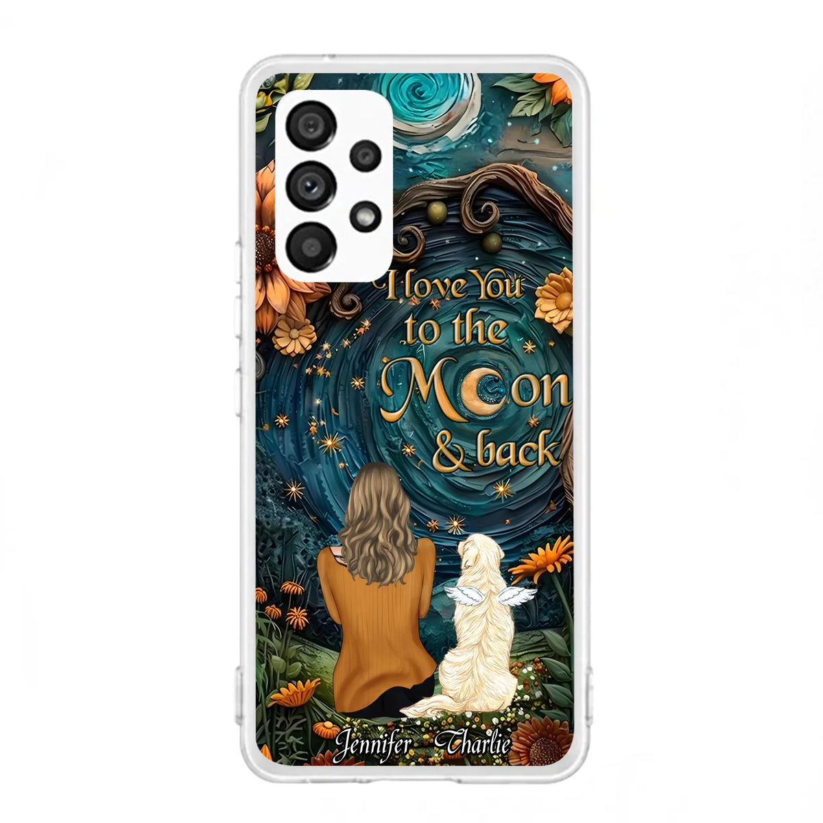 Personalized Galaxy Night Phone Case - Gift Idea For Pet Owner - Case For iPhone/Samsung - I Love You To The Moon & Back