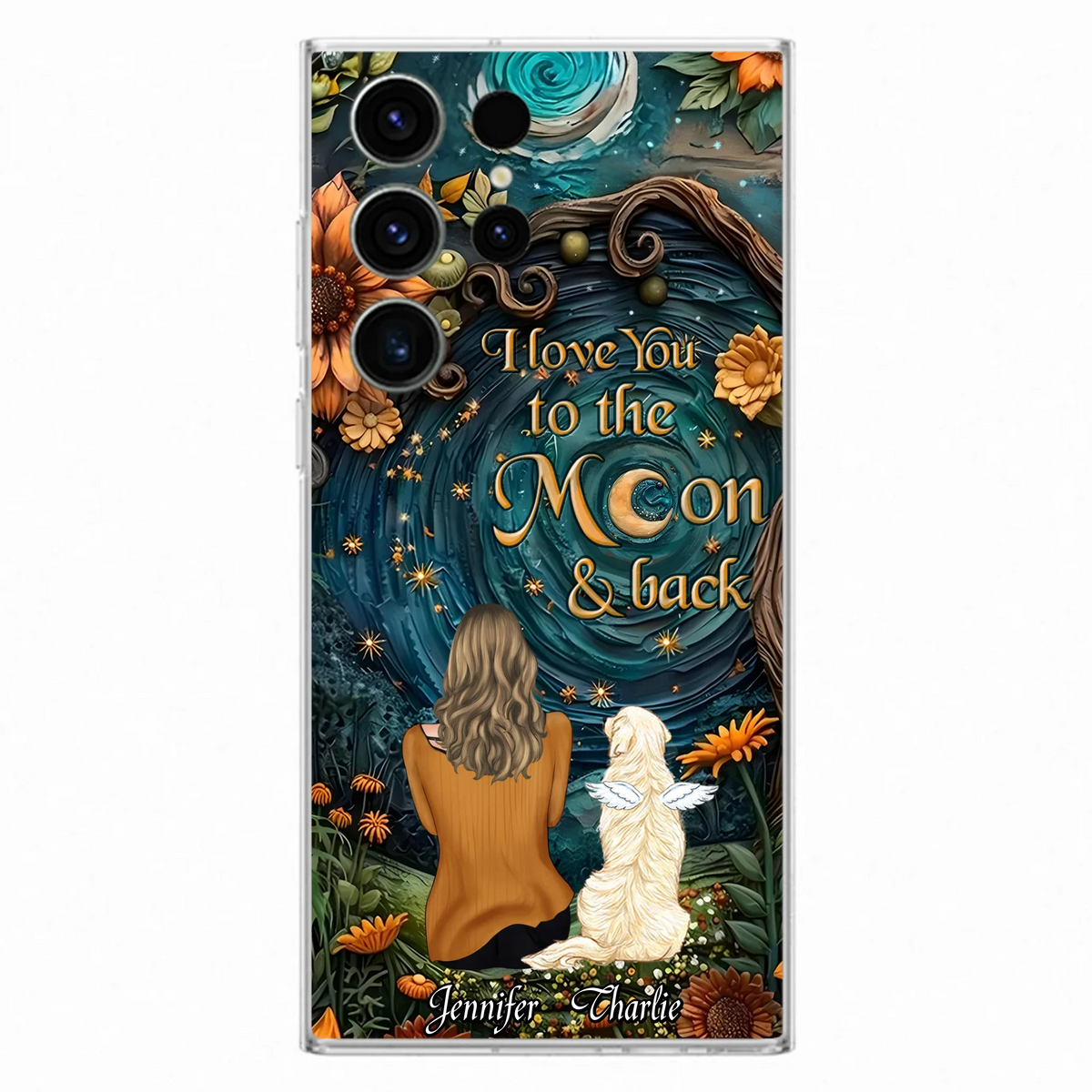 Personalized Galaxy Night Phone Case - Gift Idea For Pet Owner - Case For iPhone/Samsung - I Love You To The Moon & Back