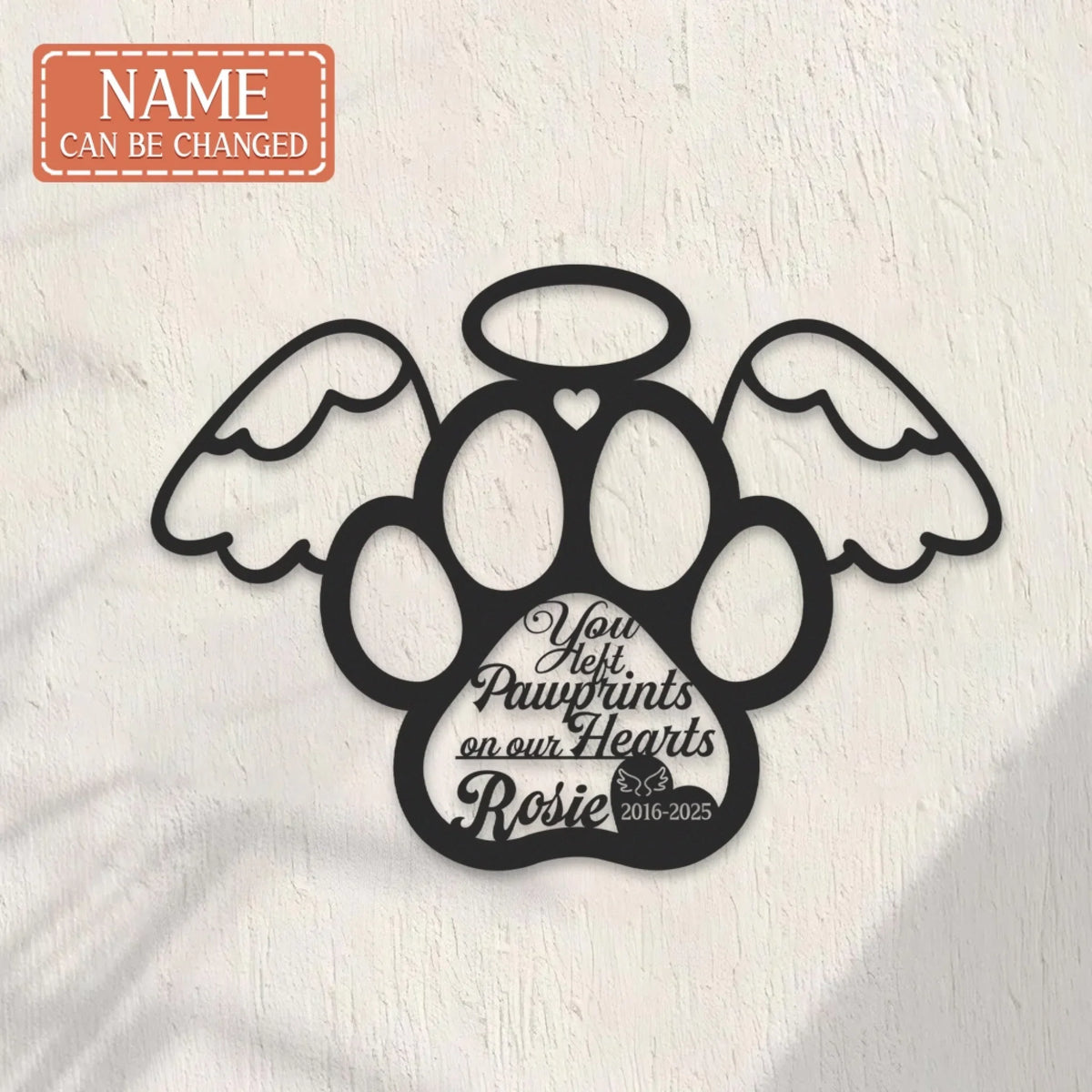 Personalized Memorial Dog Metal Sign - Memorial Gift Idea For Dog Lover - You Left Pawprints On Our Hearts