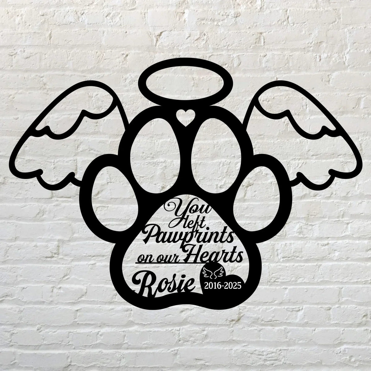 Personalized Memorial Dog Metal Sign - Memorial Gift Idea For Dog Lover - You Left Pawprints On Our Hearts