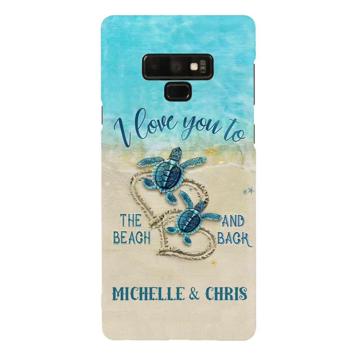 Custom Personalized Couple Turtle Phone Case -  Gift Idea For Couple/ Family - I Love You To The Beach And Back