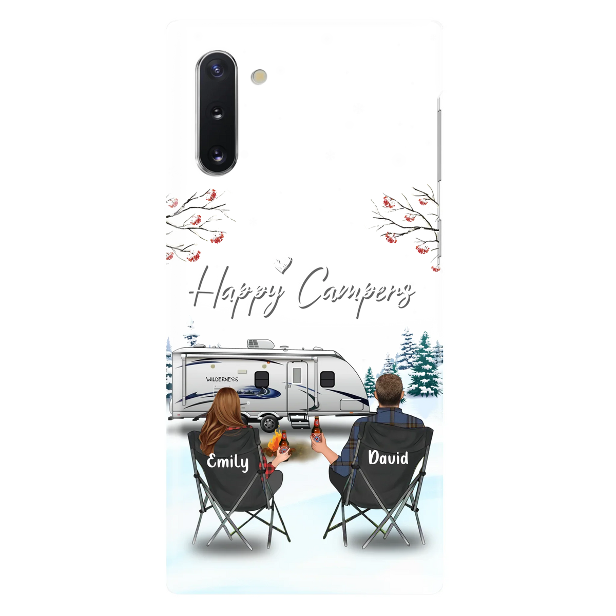 Personalized Camping Phone Case - Gift Idea For Camping Lover/Couple/Family/Friends - Happy Campers - Case For iPhone/Samsung
