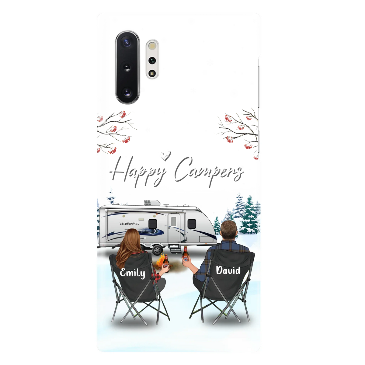 Personalized Camping Phone Case - Gift Idea For Camping Lover/Couple/Family/Friends - Happy Campers - Case For iPhone/Samsung
