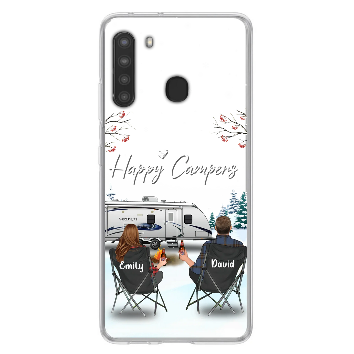 Personalized Camping Phone Case - Gift Idea For Camping Lover/Couple/Family/Friends - Happy Campers - Case For iPhone/Samsung