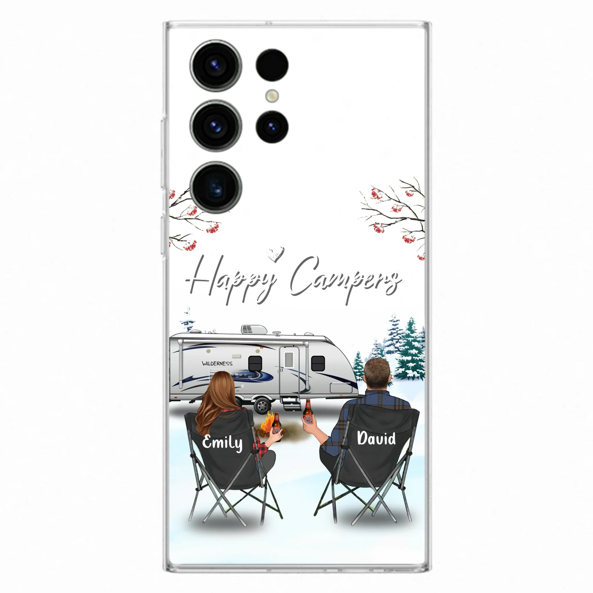 Personalized Camping Phone Case - Gift Idea For Camping Lover/Couple/Family/Friends - Happy Campers - Case For iPhone/Samsung