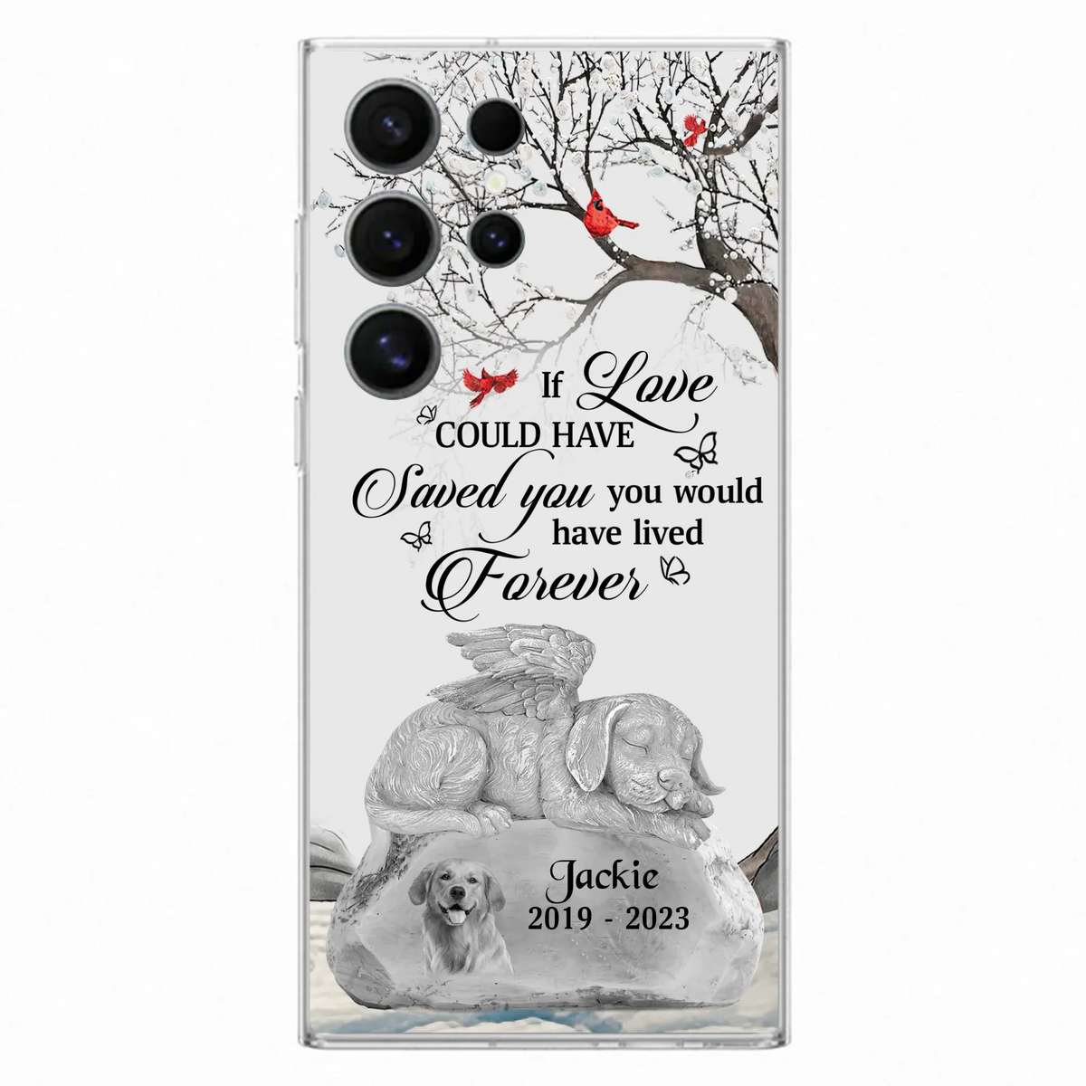 Personalized Memorial Dog Phone Case - Gift Idea For Dog Owners - If Love Could Have Saved You You Would Have Lived Forever - Case For iPhone/Samsung