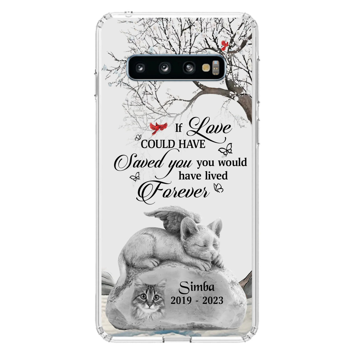 Personalized Memorial Cat Phone Case - Gift Idea For Cat Owners - If Love Could Have Saved You You Would Have Lived Forever - Case For iPhone/Samsung