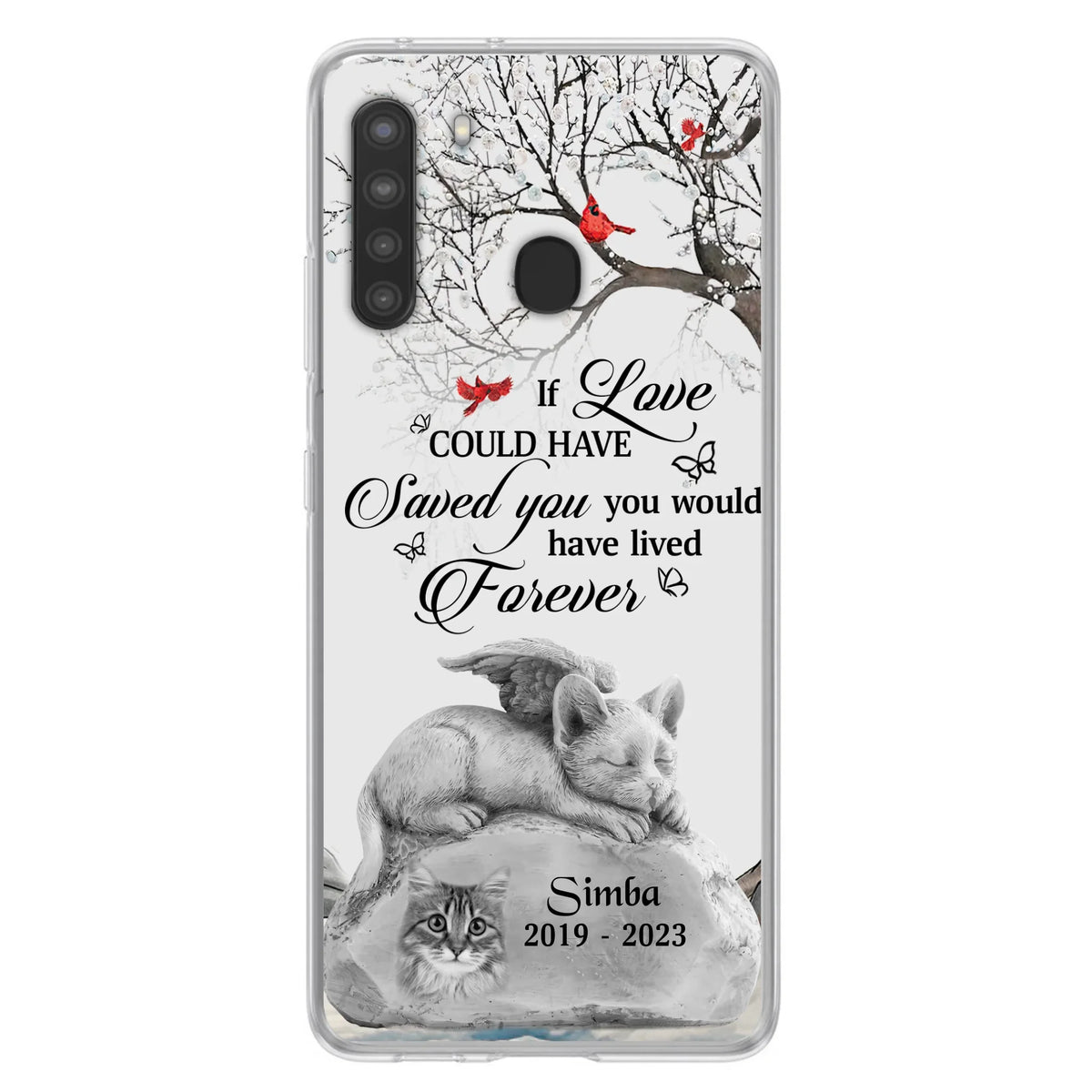 Personalized Memorial Cat Phone Case - Gift Idea For Cat Owners - If Love Could Have Saved You You Would Have Lived Forever - Case For iPhone/Samsung
