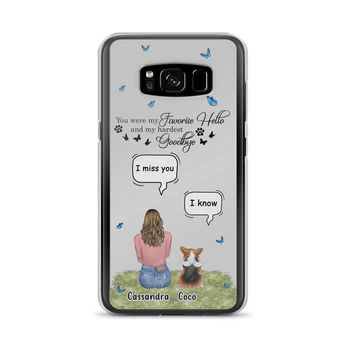 Personalized Pet Phone Case - Upto 4 Pets - Mother's Day Gift Idea For Couple/Dog/Cat Lover - You Were My Favorite Hello - Case For iPhone/Samsung