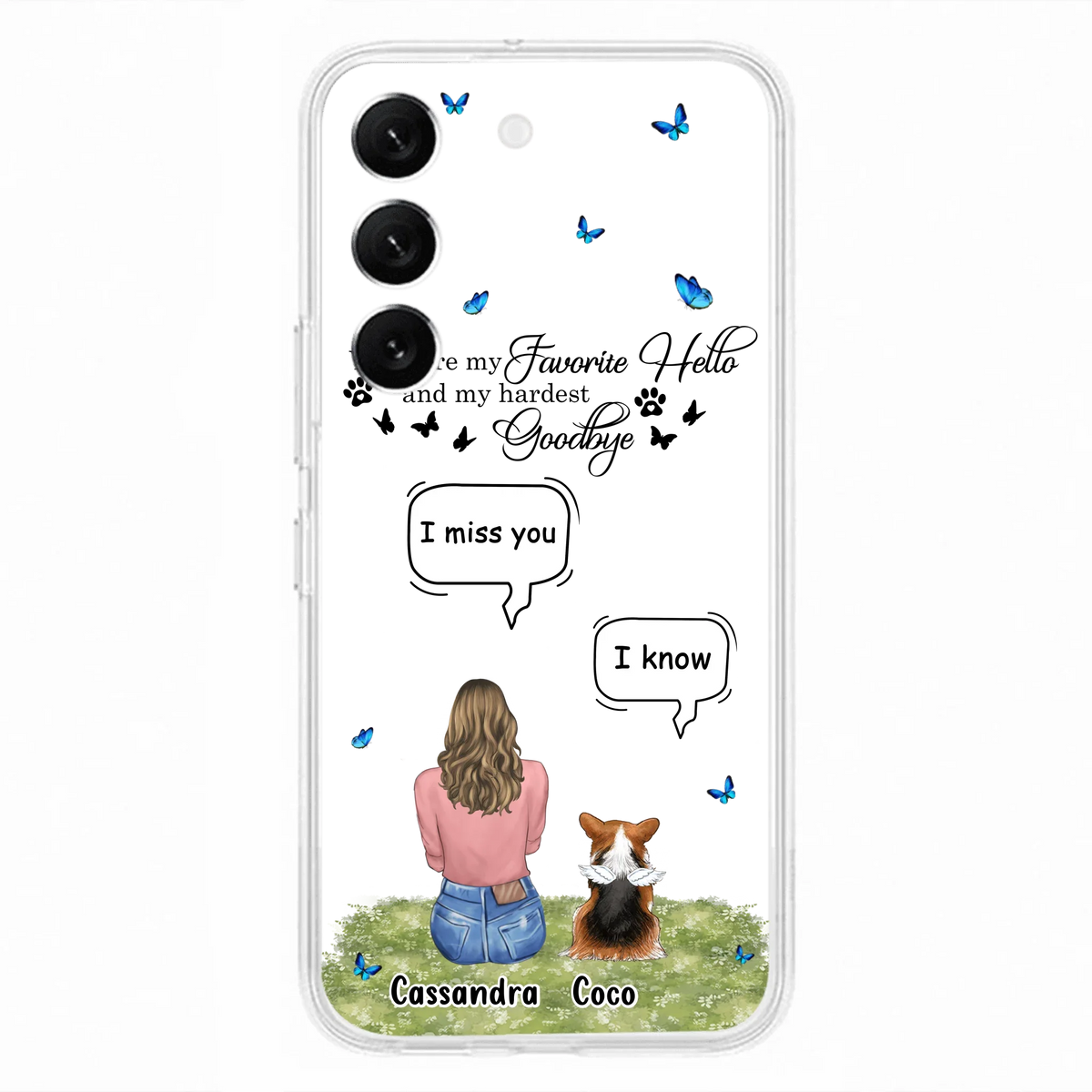 Personalized Pet Phone Case - Upto 4 Pets - Mother's Day Gift Idea For Couple/Dog/Cat Lover - You Were My Favorite Hello - Case For iPhone/Samsung