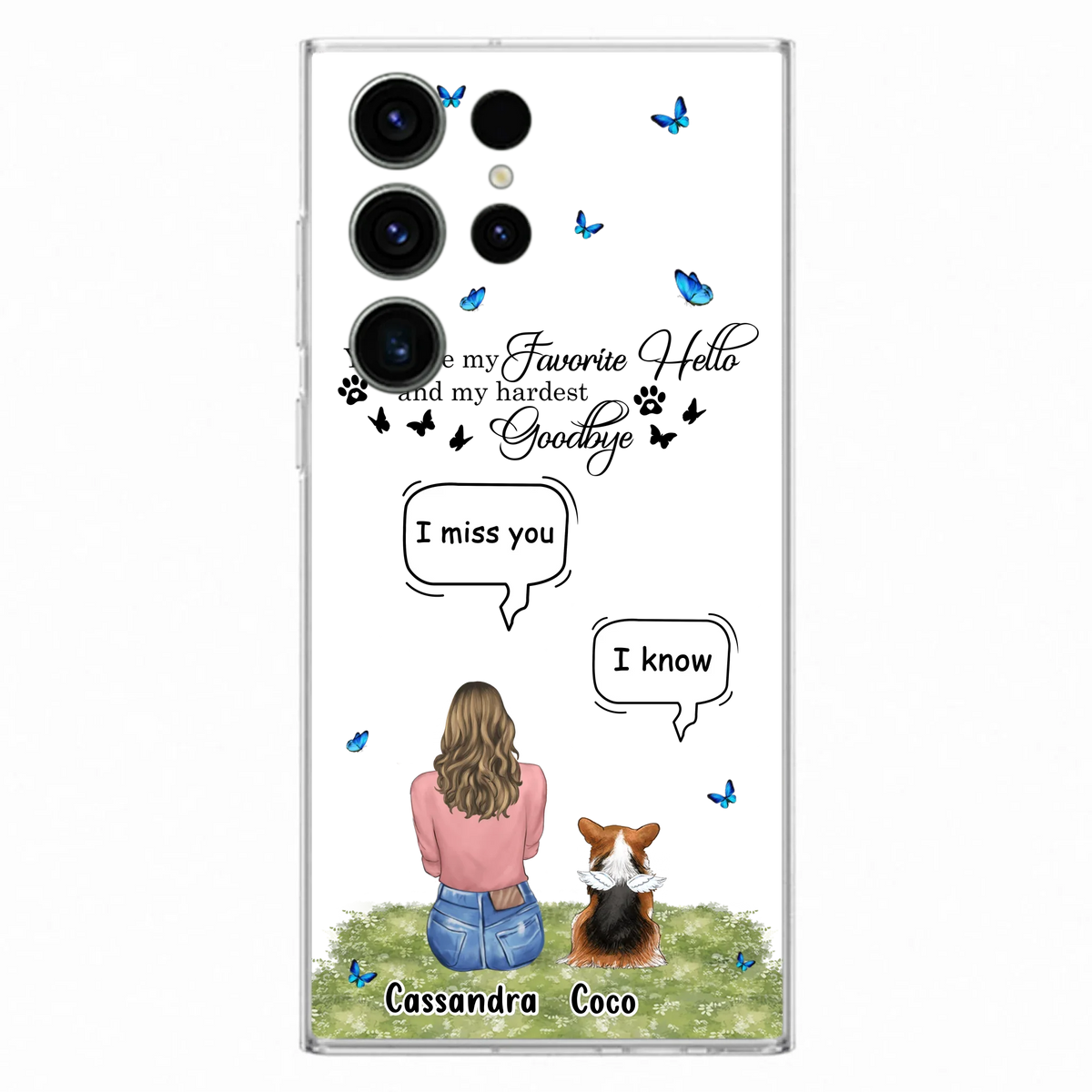 Personalized Pet Phone Case - Upto 4 Pets - Mother's Day Gift Idea For Couple/Dog/Cat Lover - You Were My Favorite Hello - Case For iPhone/Samsung