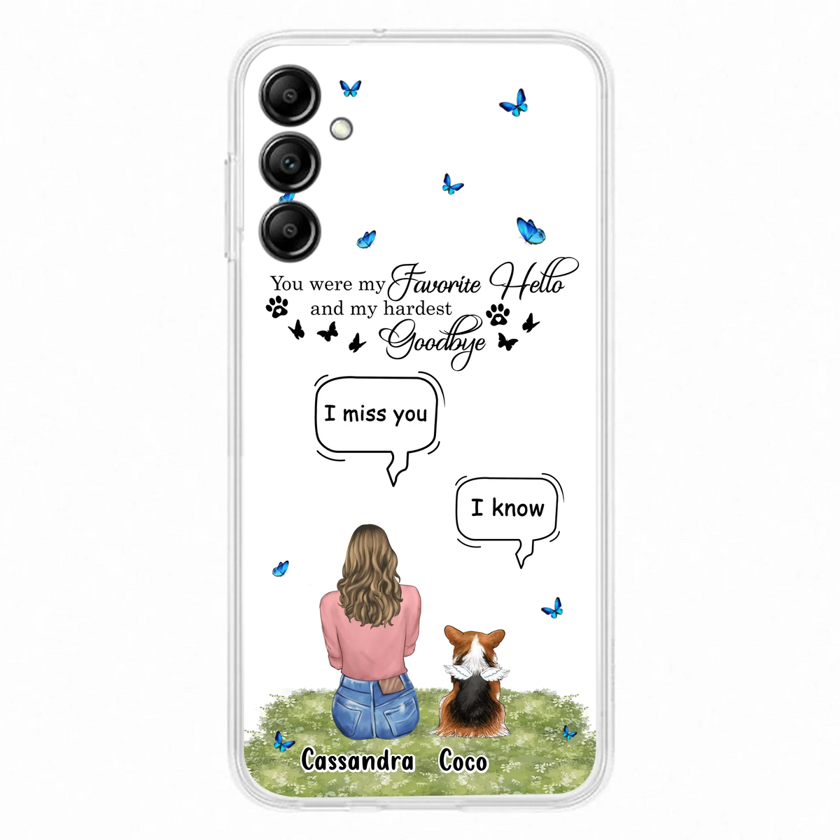 Personalized Pet Phone Case - Upto 4 Pets - Mother's Day Gift Idea For Couple/Dog/Cat Lover - You Were My Favorite Hello - Case For iPhone/Samsung