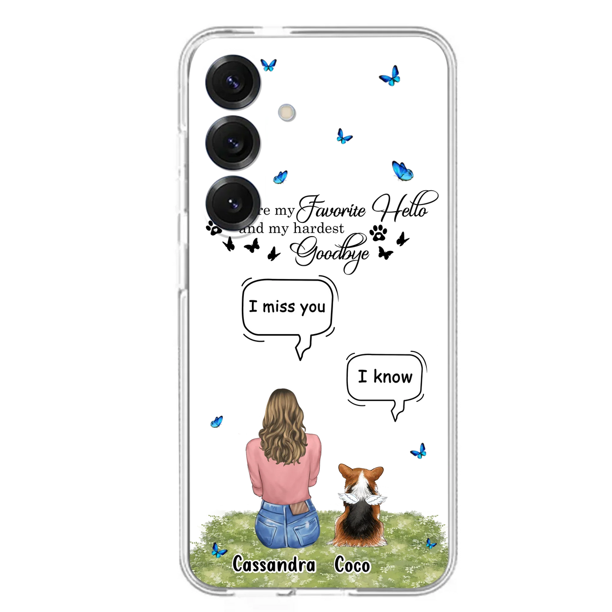 Personalized Pet Phone Case - Upto 4 Pets - Mother's Day Gift Idea For Couple/Dog/Cat Lover - You Were My Favorite Hello - Case For iPhone/Samsung