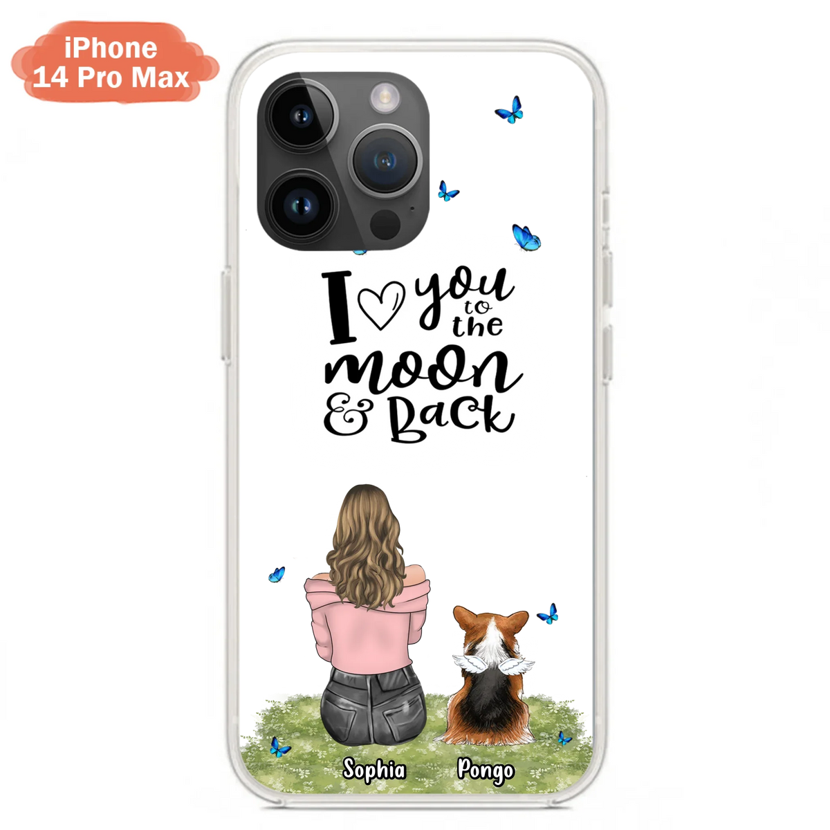 Personalized Dog Phone Case - Upto 4 Dogs - Gift Idea For Dog Owners - I Love You To The Moon & Back  - Case For iPhone/Samsung