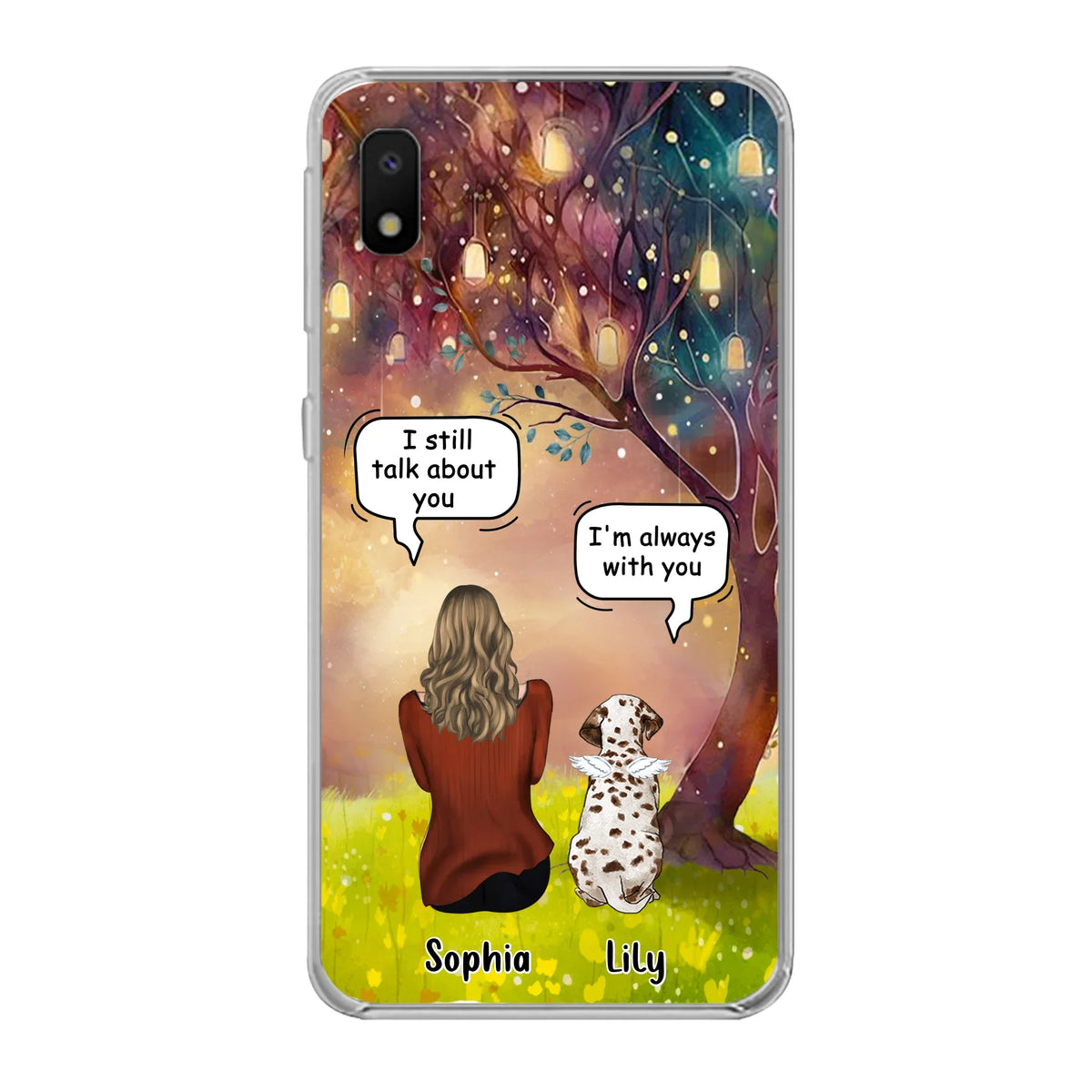 Custom Personalized Memorial Dog Mom Phone Case - Upto 3 Dogs - Memorial Gift Idea for Dog Lovers - I'm Always With You