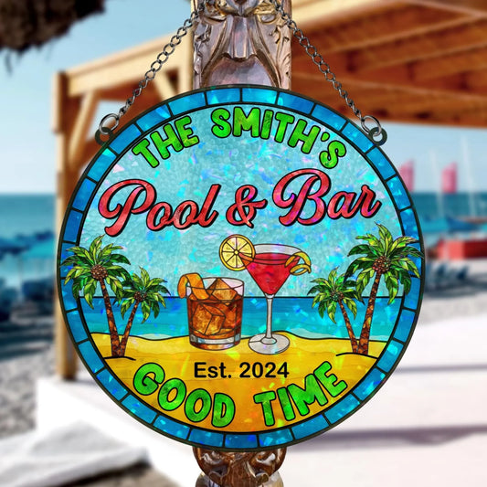 Personalized Poolside & Bar Acrylic Suncatcher - Summer Gift Idea